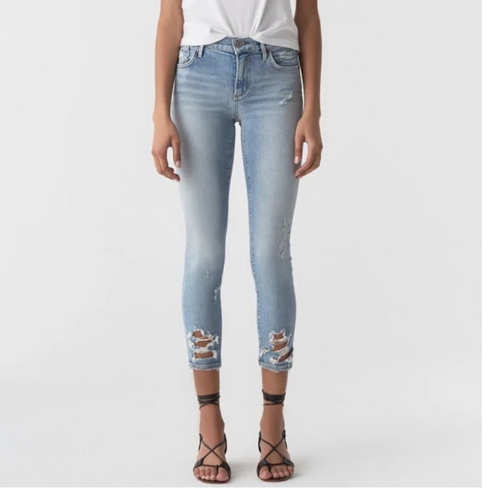 AGOLDE Sophie Crop Jean With Chewed Hem and Waistband  Size 26